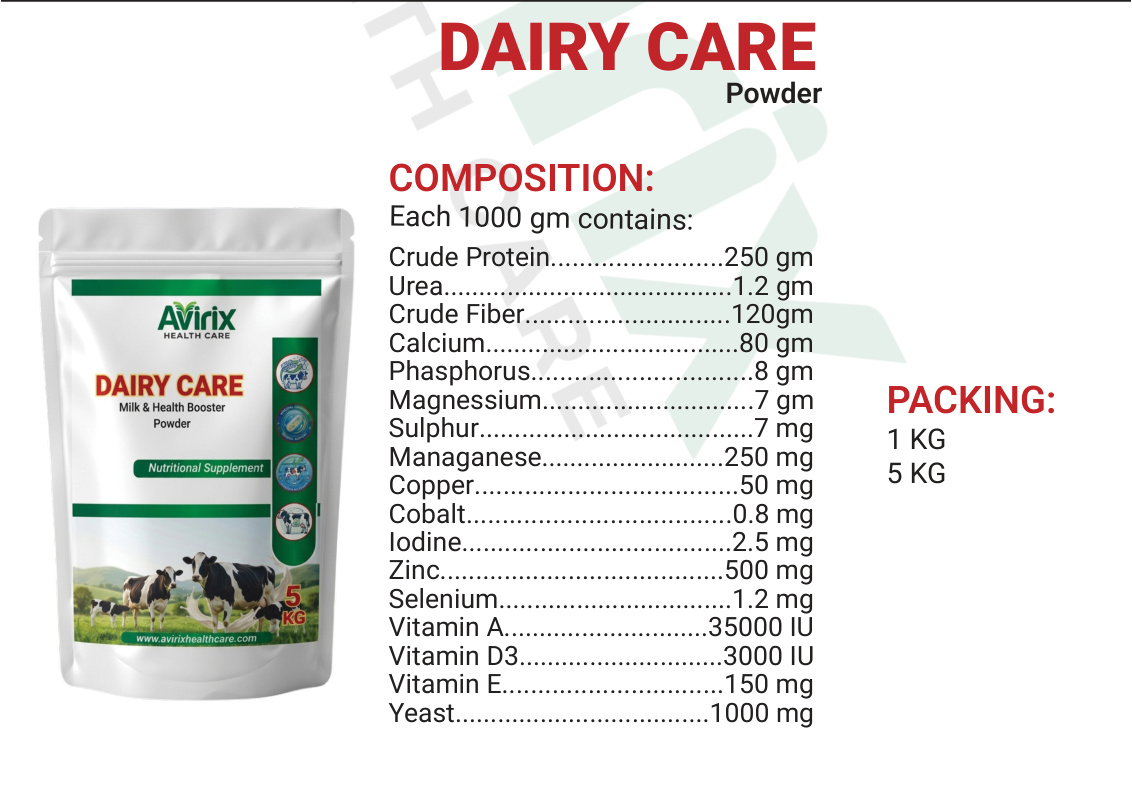 DAIRY CARE product information sheet